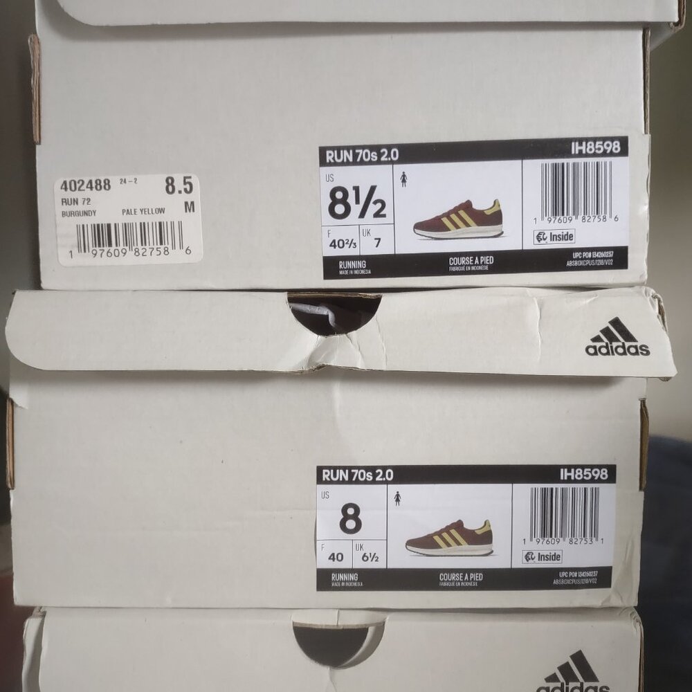 adidas Run 70s 2.0 Nylon/Suede Active Sport Gym Trainer~IH8598~Wonder Red/Yellow - Picture 10 of 11